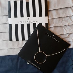 Lele Sadoughi Silver Circle Necklace
